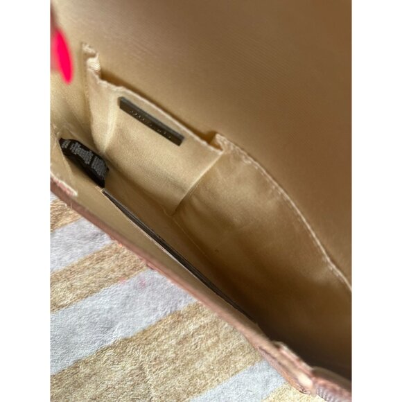 BCBGMAXAZRIA Rose Gold Silver Reversible Sequin Clutch Handbag - Picture 3 of 12